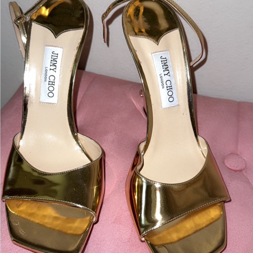 Sold- Jimmy Choo Gold Women's Sandals